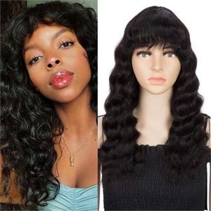 SOLD! 100% Brazilian Curly wig with bang